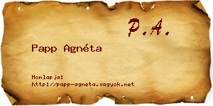 Papp Agnéta névjegykártya