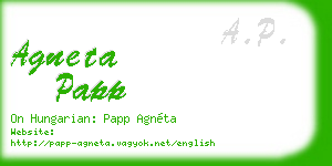 agneta papp business card